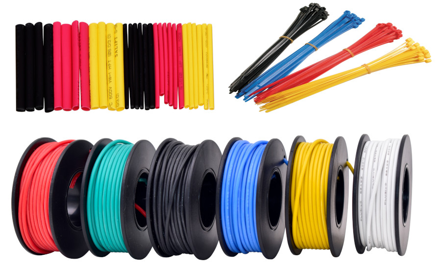 Plusivo 22AWG Hook up Wire Kit - 600V Tinned Stranded Silicone
